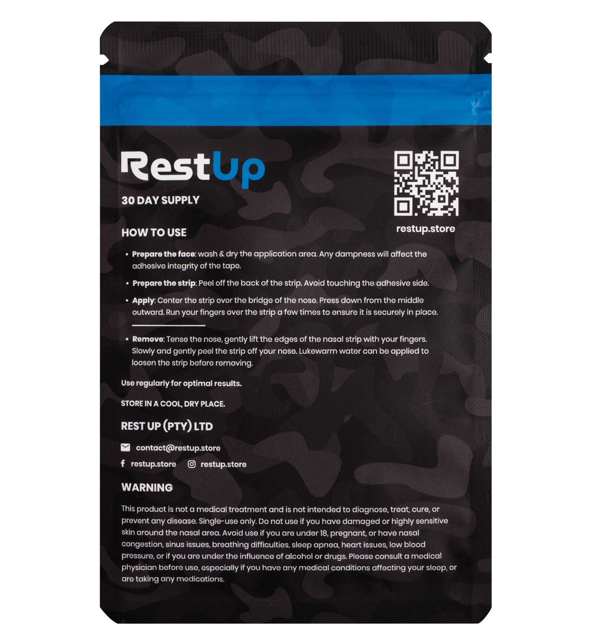 RestUp Pro Series Nasal Strips - Black